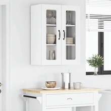 vidaXL Armoire de cuisine Blanc 60 x 31 x 80 cm Bois d'ingénierie - Blanc - Voir 4