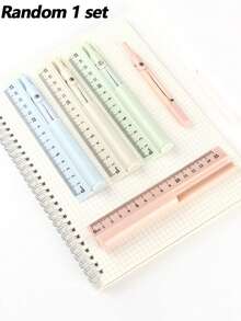 1 Set Multifunctional Compass Ruler Pencil, 3-In-1 Student Stationery Geometry Drawing Tool, Practical High-Quality Math Compass Ruler Pencil Set For School & Office, Back To School - Multicolor - View 14