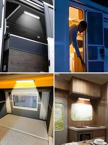 1 Piece Of 10/20/30/50cm USB White LED Cabinet Light With Motion Sensor, Very Suitable For Cabinets, Wardrobes, Corridors, Kitchens, Cars And Other Occasions, Wireless Motion Sensor LED Light Strip, Rechargeable Magnetic Night Light - White - View 8