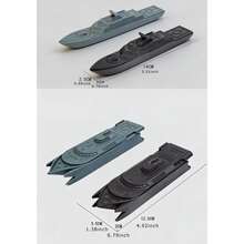 Military Naval Ship Aircraft Carrier Toy Set, Includes Small Model Planes, Destroyers, Battleships And Supply - Black and Gray - View 5