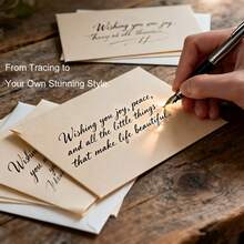 Libro de práctica de caligrafía moderna para adultos: Cuaderno de trabajo de lettering a mano con alfabetos, palabras y frases | Práctica de fuente de arte en inglés de 32 páginas para principiantes - Beis - Ver 6