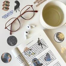 50PCS Space Stickers Transparent PET Material, Suitable For Water Bottles, Scrapbooks, Diaries, Laptops, Mobile Phones, Etc, Perfect For Teenagers And Adults As Decorative Gifts - Multicolor - View 4