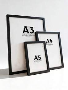 A3/A4/A5经典相框，适用于墙面/桌面，哑光黑/白/浅木纹色可选，多功能文件框，人造木材质 - 彩色 - 查看 1