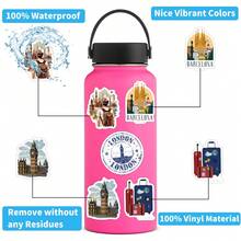 Bộ 125 miếng dán du lịch hoàn hảo để trang trí điện thoại, bình nước, sổ lưu niệm, nhật ký, xe hơi, máy tính xách tay và nhiều hơn nữa! Dùng cho túi quà, dán phong bì, trang trí tiệc, đồ dùng văn phòng. - Nhiều màu - Xem 6