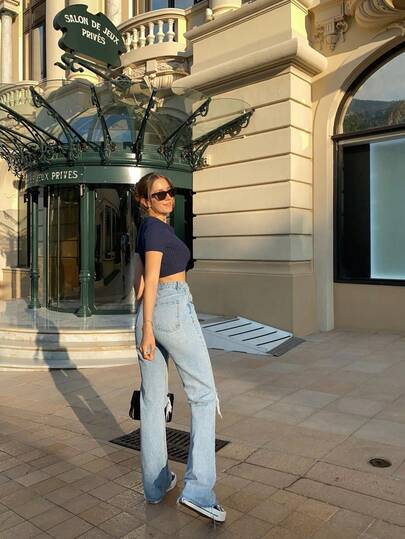 Senya Women's New Slim-Fit Cropped Short Sleeve T-Shirt, Spring/Summer Polo Collar Single-Breasted Half-Placket Knit High-Waist Slimming Cropped Crop Top, Sexy Slim-Fit Casual, Suitable For Daily Commute, Date, Afternoon Tea, Party, Airport Outfit, Sexy Girl Style Short Sleeve Knit Pullover