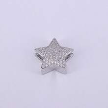  1pc New Silver Color Cubic Zirconia A-Z Initial Alphabet Charm Big Hole Beads,26 Alphabet Letter Pendant Jewelry Accessories - Silver - View 19