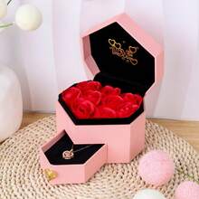 新款9朵玫瑰花心形首饰盒，情人节礼物