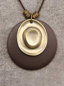 1 件复古波西米亚风格木质合金叶子吊坠项链，时尚万圣节节日礼物装饰，男女通用珠宝，学生纪念品礼物 - 串珠款 - 查看 17