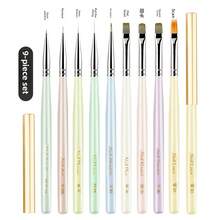 日式美甲笔套装 短款美甲笔 勾线笔 扫笔 凝胶美甲笔 美甲工具笔 - 彩色 - 查看 11