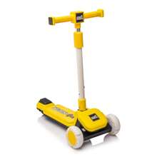 Kids Ride On 3-Wheel Scooter W/Buildable Blocks, PU Flashing Wheels And Folding Kick Scooter,Thickened Custom Aluminum Tube,5-Position Height-Adjustable Handlebar&One-Touch Footbrake For Kids Aged 3-9 - Yellow - View 4
