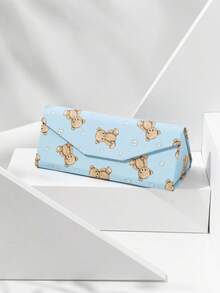 1 pieza Estuche plegable para gafas de sol con lazo, caja de gafas de cuero PU portátil y casual, unisex - Multicolor - Ver 11