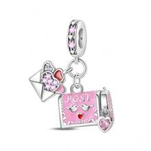 1PC Silver-Plated Heart Envelope Mandarins POST Mailbox Heart Pendant Zirconia Gem, Pink Heart Zirconia Pendant Enamel Romantic Rose Beads, Cute Sweet Strawberry Girl, Heart Cherry Blossom Fire Arts Draft Gem Painting Board Heart Brush Set Of Three, Rose Red Zirconia Gem Lotus Beads, Pink And White Zirconia Gem Lotus Pendant Beads, Suitable For DIY Bracelets, Necklaces And Other Jewelry, A Must-Have For Perfect Bracelets, Top Choice For Gifts ... - Multicolor - View 17