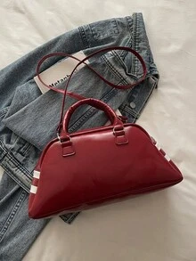 New Bowling Ball Shaped Handbag For Women, Fashion Versatile Shoulder Bag With Premium Quality - Red - View 11