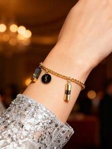 Yves Saint Laurent Pulseira Feminina com Pingente, Apresentando o Logotipo da Marca, Minimalista e Elegante, Doce e da Moda, Adequada para Uso Diário, Presente Perfeito para Feriados e Aniversários