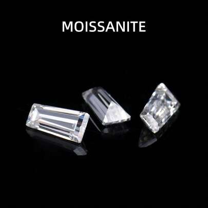 5 st. Moissanit trapetslipad, storlek 1,0 mm * 1,5 mm * 2,0 mm, D-färg VVS1 klarhet, lämplig för hängen, halsband, ringar, örhängen, exklusiv smyckestillverkning, gör-det-själv-smycken, lösa stenar