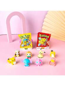 1 包宝可梦、皮卡丘、口袋妖怪创意 3D 橡皮擦，盲袋盲盒，可拆卸组装卡通橡皮擦，儿童返校礼物（随机发货，每袋都有不同惊喜，仅展示部分） - 彩色 - 查看 8