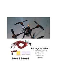 Luz Intermitente RC, Kit Dede Iluminación de 8 LED Simulación de Luces Intermitentes para RC Avión Helicóptero,37642744 - A - Ver 6