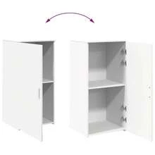 vidaXL Armoire de rangement blanc 50x45x103,5 cm ingénierie du bois - Blanc - Voir 8