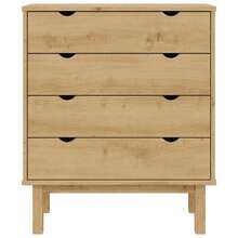vidaXL Cómoda OTTA 76,5x39,5x90 cm Madera maciza de pino - Marrón - Ver 6