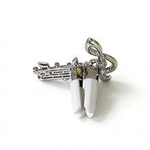 1pc Musical Note Design Car Air Outlet Ornament - Silver - View 4