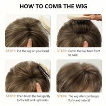 Tóc giả ngắn màu vàng có mái, phù hợp với phụ nữ da trắng. - màu nâu - Xem 8