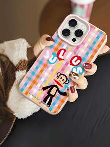 Paul Frank 授权硅胶手机壳，全包防震摄像头保护，猴子气球图案，全新设计，兼容 13/14/15/16/17 Pro Max - 彩色 - 查看 4