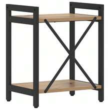 vidaXL Handgefertigtes Eichenregal 40 x 30 x 50 cm Holzwerkstoff - Braun - Übersicht 7