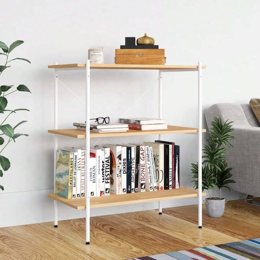 Scaffale vidaXL a 3 livelli bianco e bianco 80x40x92 cm - Bianco - Visualizzare 1