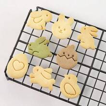 8件套复活节饼干模具套装，包含3D兔子、小鸡、彩蛋、爱心和小鸟形状，塑料烘焙工具套装，适合春季烘焙、DIY饼干模具，是复活节彩蛋寻宝派对礼物、家庭聚会礼品的理想之选。 - 彩色 - 查看 3