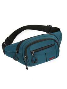 Unisex Casual Waterproof Waist Bag, Lightweight Nylon Material, Adjustable Shoulder Strap, Zipper Closure, Polyester Lining, Hand Wash Recommended, Large Capacity, Suitable For Business, Sports And Vacation Occasions