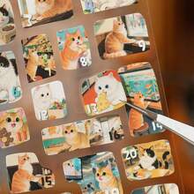 1 Bộ Hình Dán Hình Mèo Dễ Thương, Hình Dán Trang Trí Vui Nhí, Thích Hợp Để Tự Làm Sổ Nhật Ký và Lịch. - Nhiều màu - Xem 4