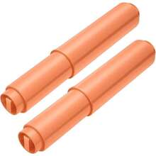 2 Pieces Universal Plastic Spring Loaded Toilet Paper Holder Roller, Orange - Orange - View 2