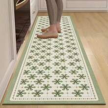 1pc Green Floral Carpet, Kitchen Mat, Kitchen Rug, Doormat, Small Rug, Carpet, Runner Rug, Floor Mat, Home Decor, Area Rug, Outdoor Mat, Bedroom Carpet, Washable Rug - Multicolor - View 4