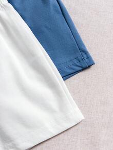 4件套夏季新款男婴恐龙印花Polo衫和休闲短裤套装 - 水鴨藍 - 查看 9