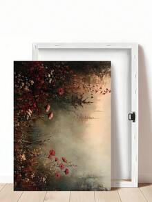 1幅冬季森林小径墙画，复古雪景森林风光，阴郁森林花卉可打印墙画，暗黑哥特风格风景画，送给朋友的理想礼物，卧室艺术画，客厅装饰，办公室装饰，浴室装饰，墙画，墙面装饰，家居装饰，房间装饰，帆布墙画，海报，带框墙画，可选画框 - 彩色 - 查看 13