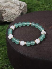 YAUKIA Good Luck Green Aventurine Bracelet Men Women Attract Wealth Bracelet Reduce Stress Yoga Meditation Emotional Balance Handmade - Multicolor - View 3