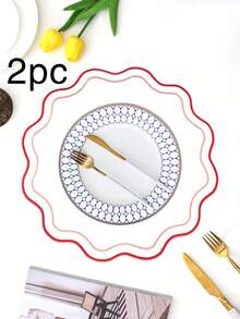 1/2/4pcs Embroidered Fabric Holiday Placemats, Suitable For Wedding Party Table Decor, Minimalist Elegant European Style Fabric Placemats, Simple New Fresh Placemats - Multicolor - View 18