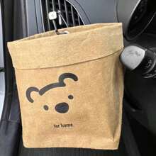 牛皮纸收纳袋，可爱小熊造型，可水洗垃圾桶内衬袋，汽车收纳袋，空调出风口收纳袋 - A - 查看 2