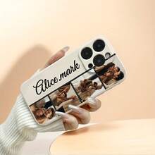 1 pieza Funda de teléfono con protección de lente de silicona de cobertura total con imagen/foto personalizada compatible con Apple 15, 14, 13, 12, 11 Pro Max - Blanco - Ver 3