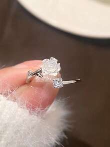 5 件/套女士时尚珍珠首饰波浪戒指，情人节优雅戒指，适合情侣、好友、日常佩戴