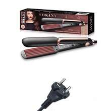 SOKANY1906 2-In-1 Hair Straightener & Curler, Negative Ion Steam Hair Straightener With Ceramic Plates - Black - View 8