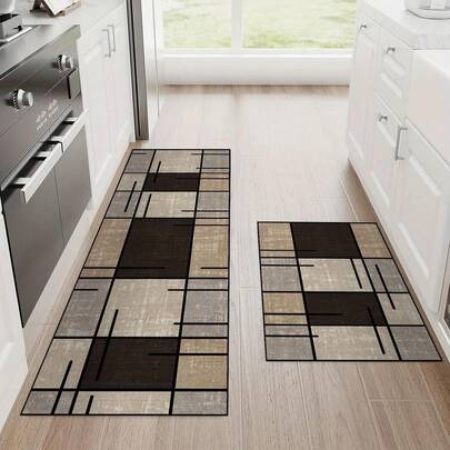 [Golden Mat] 1pc Golden Diamond Fleece Non-Slip Water Absorbent Mat | Made Of 100% Polyester, Machine Washable | For Living Room, Bedroom, Kitchen, Bathroom, Patio, Home Decor, Outdoor Deco