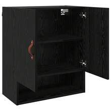 vidaXL Meuble mural Chêne noir 60 x 31 x 70 cm Bois d'ingénierie - Noir - Voir 5