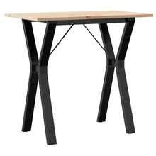 vidaXL Tavolo da mangiatoia quadro a Y 80x50x75 cm in legno massiccio di acero - Castano - Visualizzare 6