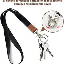 Correa de Mueca Cordn para el Cuello HAKUKU para Llavero para Hombres y Mujeres Con Cierre Metlico Uso llavero, Cadenas de Gafetes, Fundas para Tarjetas, Insignias de Trabajo - negro1 - Ver 5