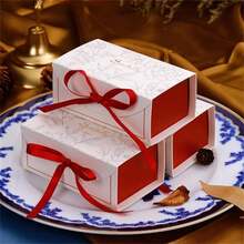 24个长方形自然风礼盒，浪漫婚礼回礼盒，节日派对礼盒，送给“特别的人”，带文字设计和丝带 - 彩色 - 查看 4