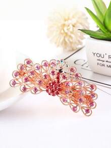 1pc Fashionable New Hair Clip, Exquisite Feather & Rhinestone Decorated Hair Clip, Hair Accessory, European & American Style, Hair Accessories For Women, Head Accessories, Claw Clips, Hair Slide - Multicolor - View 10