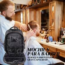 Mochila Organizadora para Barbero - Bolsa Profesional de Herramientas con Compartimentos Acolchados y Gran Capacidad - Negro - Ver 11