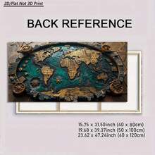 1 Piece Of Vintage Large Wooden Frame Canvas Wall Painting- World Map, Ideal For Living Room, Bedroom & Study Decor, Perfect For New Year & Christmas-Thick Wooden Frame,High Quality Wall Art Printed Poster Can Be Hung Directly,Perfect - 多色 - 查看 9