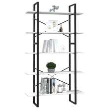 vidaXL Bibliothèque de 5 niveaux Blanc 100x30x175 cm Bois de pin - Blanc - Voir 3